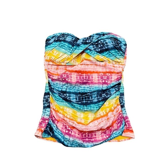 Bleu by Rod Beattie Good Vibrations Twist Bandeau Tankini Top Women's Size 6 NWT - Picture 3 of 14
